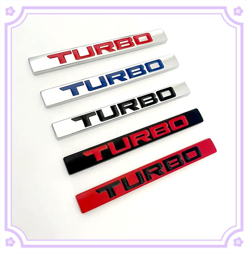 New 3D Metal Turbo Logo Car Rear Trunk Emblem Badge Sticker Accessories For Hot Volkswagen Ford Nissan Toyota Honda Volvo Opel