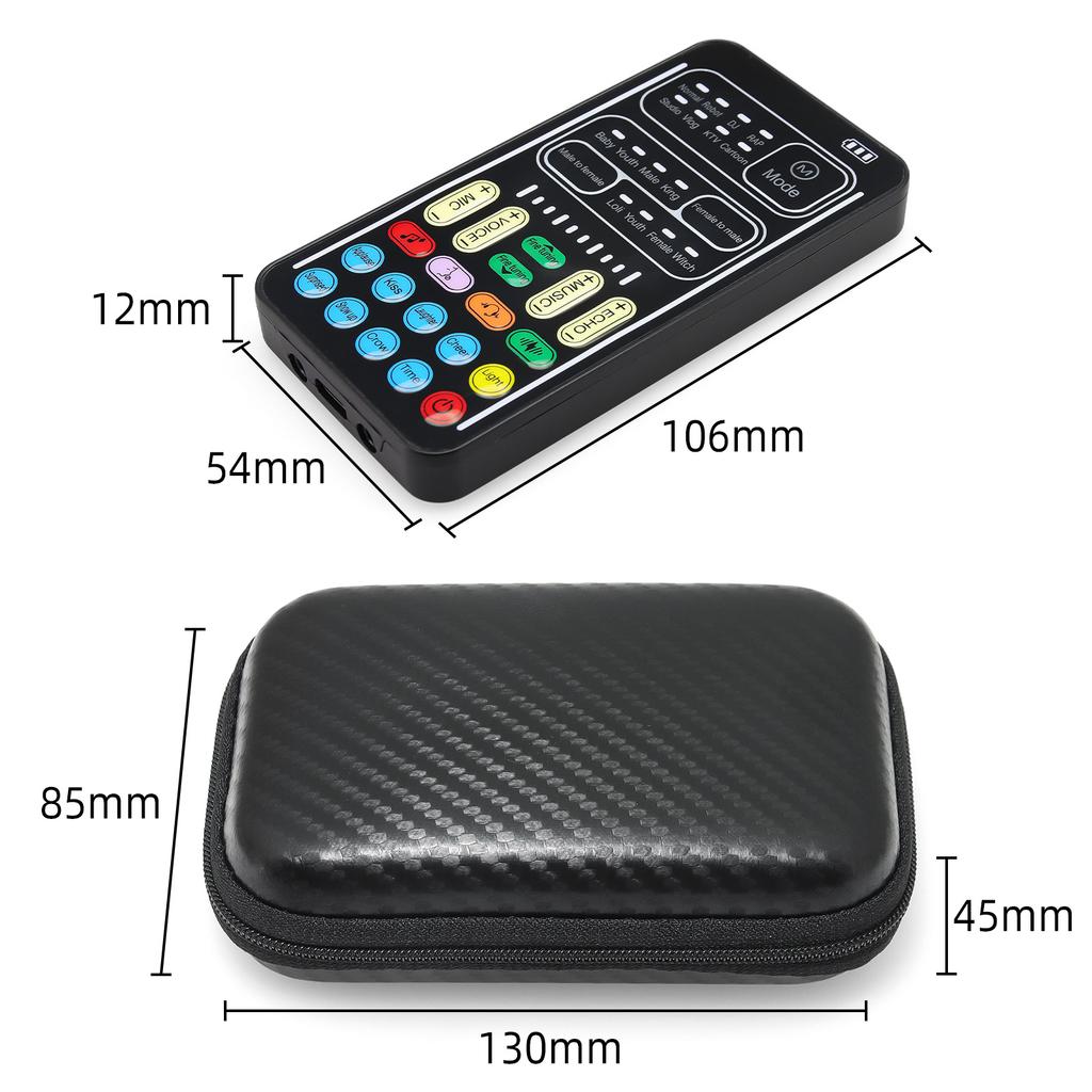 i9 Voice Changer With Earphone With Microphone Mini Sound Card Audio Effect Bluetooth-Compatible Live Sound Cards Voice Tool