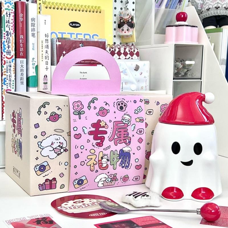 New Year's Gifts for Boys and Girls, Cute Ghost and Ghost Mugs, Girlfriends' Souvenirs, High-value Couple Ceramic Cups.