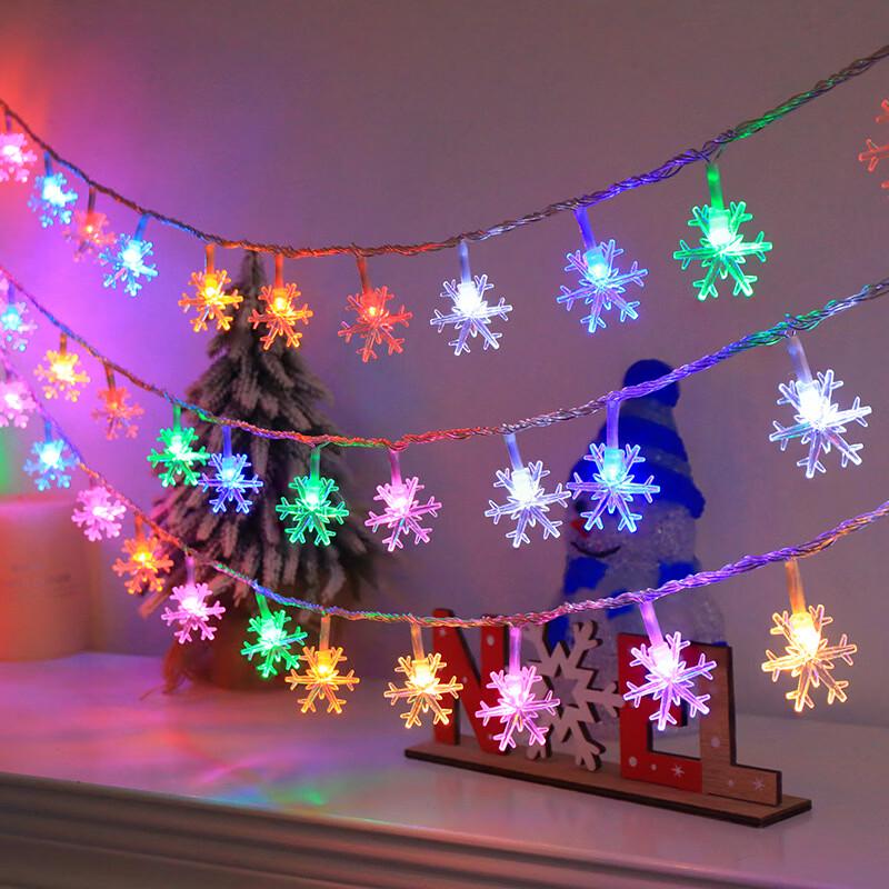 22m Solar LED Snowflake Fairy Lights