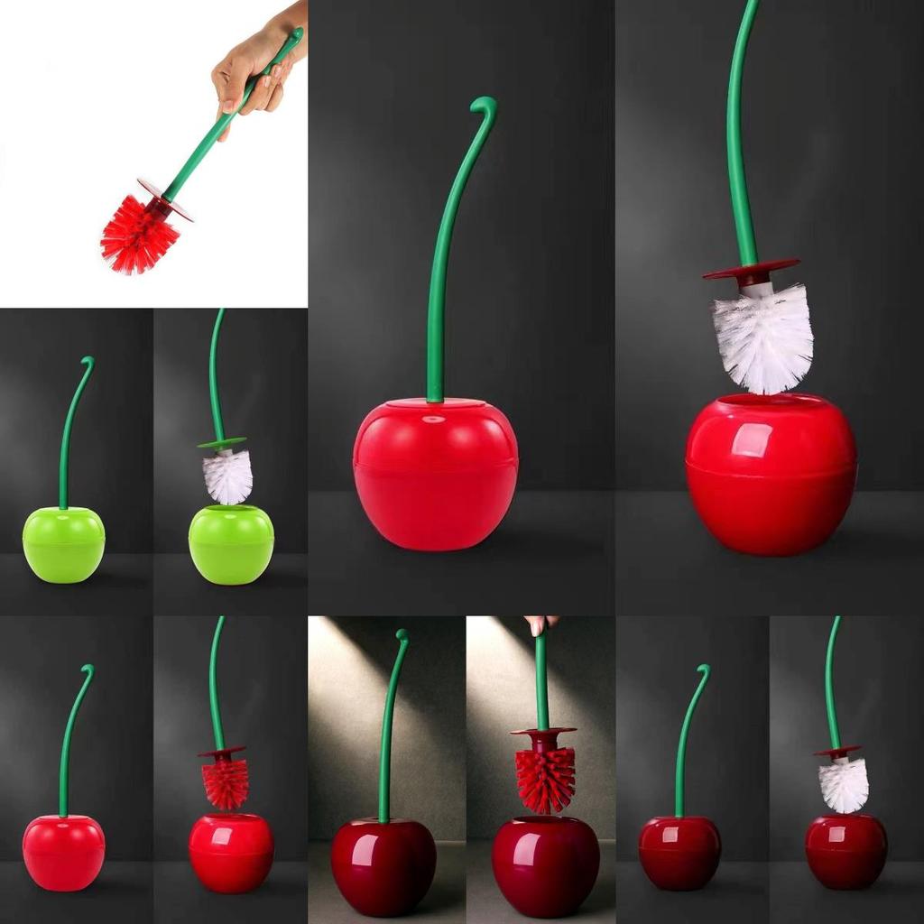 Innovative Long-handled Toilet Brush Set Soft Bristles For Effective Cleaning Versatile Cherry Toilet Brush For Household Use