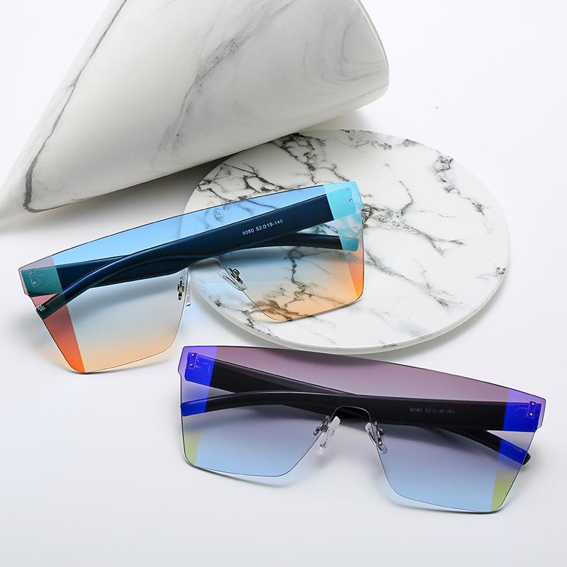 JYL Sunglasses One Piece Cross Border Uv Protection Color Block Rivet 8080