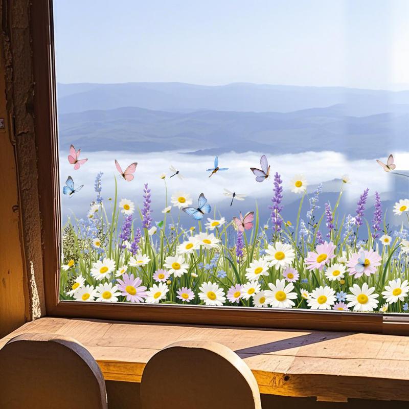 Färska Och Fjärilsvägg Elektrostatisk Adsorption Klistermärken För Heminredning Sovrum Kök