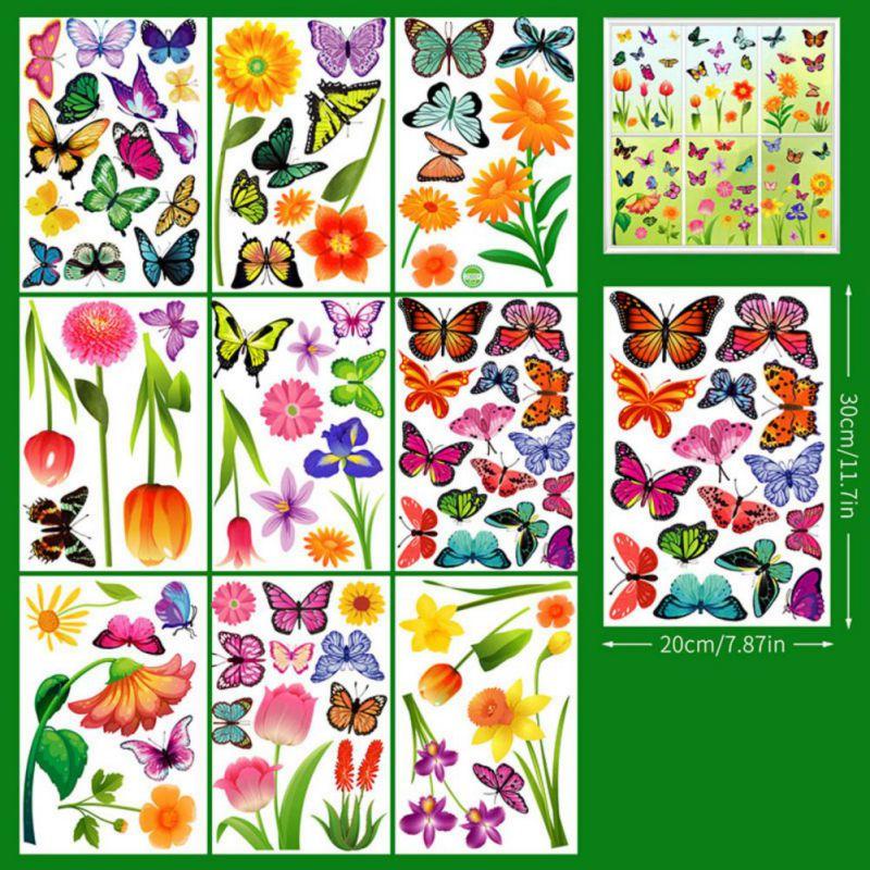

Цветок/Птица/Насекомое Декоративная Стеклянная Наклейка Электростатическая Оконная Пленка Оконная Наклейка