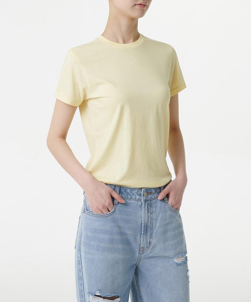 MUSINSA STANDARD WOMAN Women'S Modal Blend Basic Crew Neck T-Shirt [Lemon]