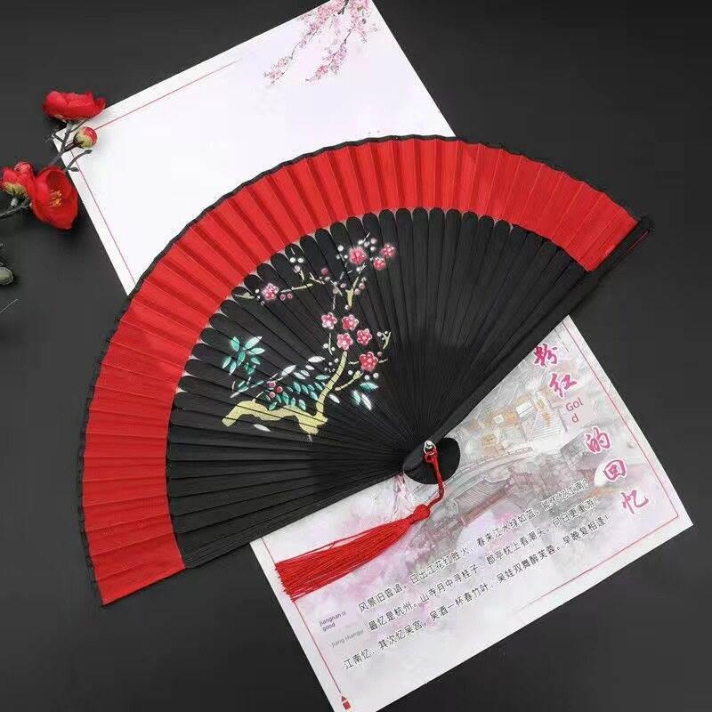 Red Dance Fan, Folding Fan for Dancing, Classical Dance, Chinese Style, Ancient Style, Hanfu