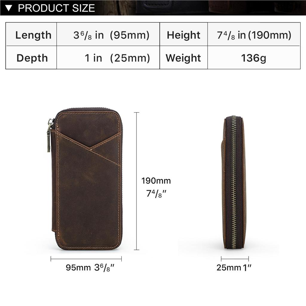 CONTACTS Astuccio per matite in pelle pieno fiore Fatto a mano Vintage Cerniera Porta penne Pochette con fessura per carte Organizzatore per penne Tasche Borsa per cancelleria
