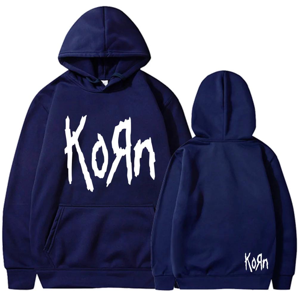 Korn Rock Band Letter Hoodie Men Women Hip Hop Harajuku Hoodies Leisure High Street Sweatshirt Autumn Winter Unisex Sweatshirts
