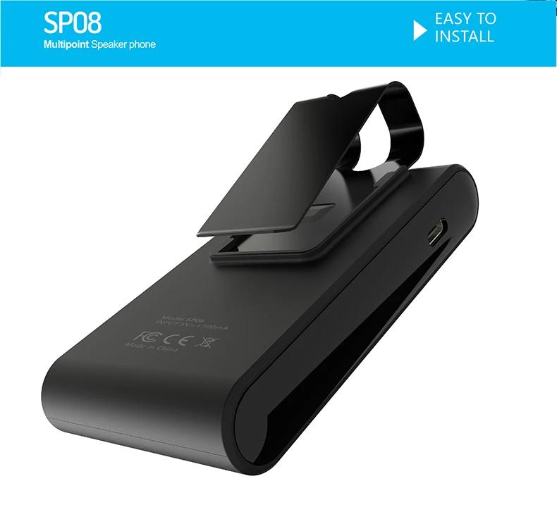Bluetooth Speaker Car Kit Sun Visor Clip Wireless Handsfree Audio Receiver Speakerphone Loud Music Player Dual Microphone