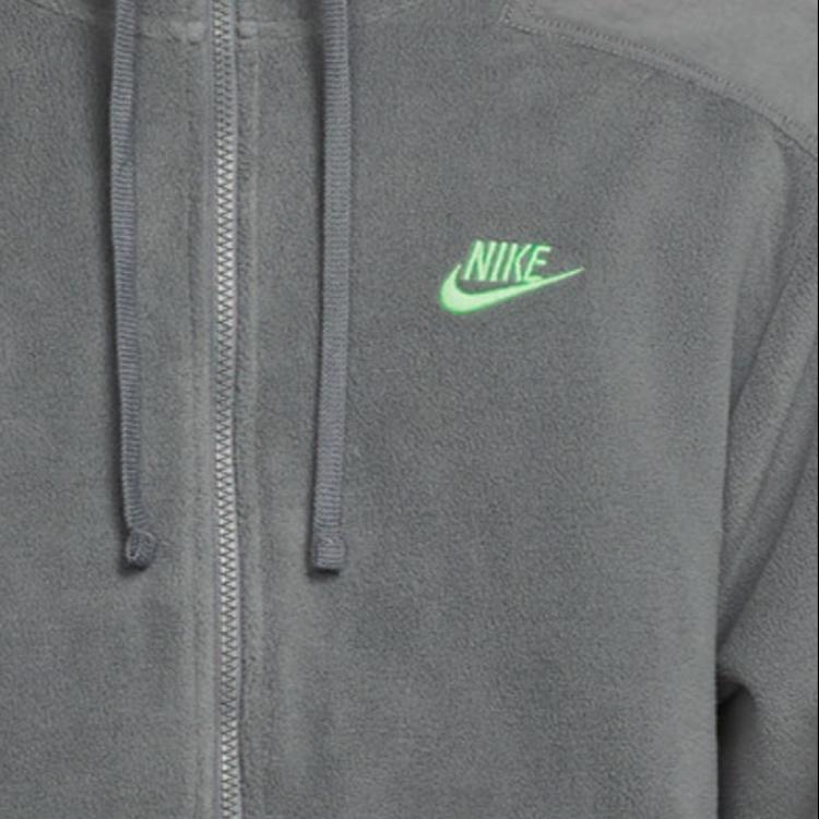 Nike Logo Print Drawstring Hoodie Long Sleeve Men Hoodie Gray DD4883-068