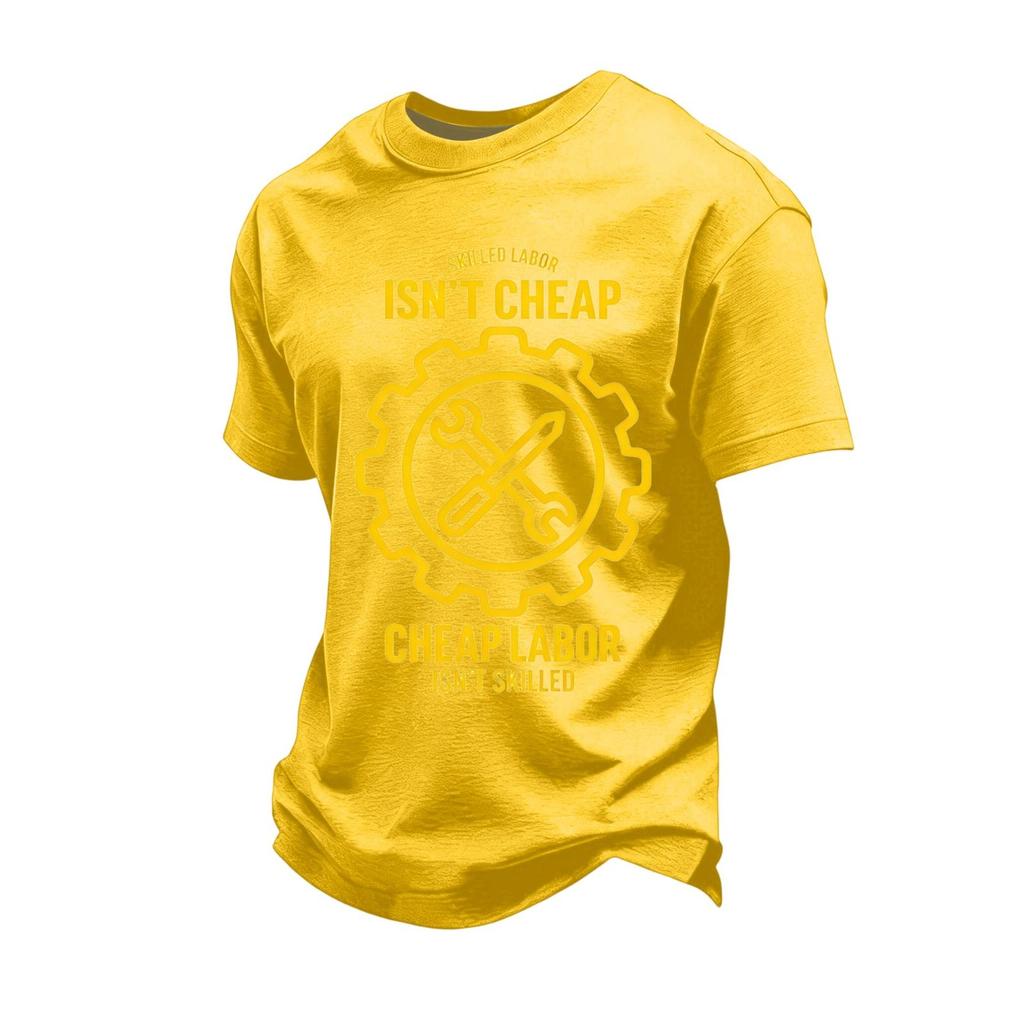 Men's Loose Fit Casual Short Sleeve T Shirt Labor Day Printed Graphic Tee Crew Neck Comfortable Top for Everyday Wear