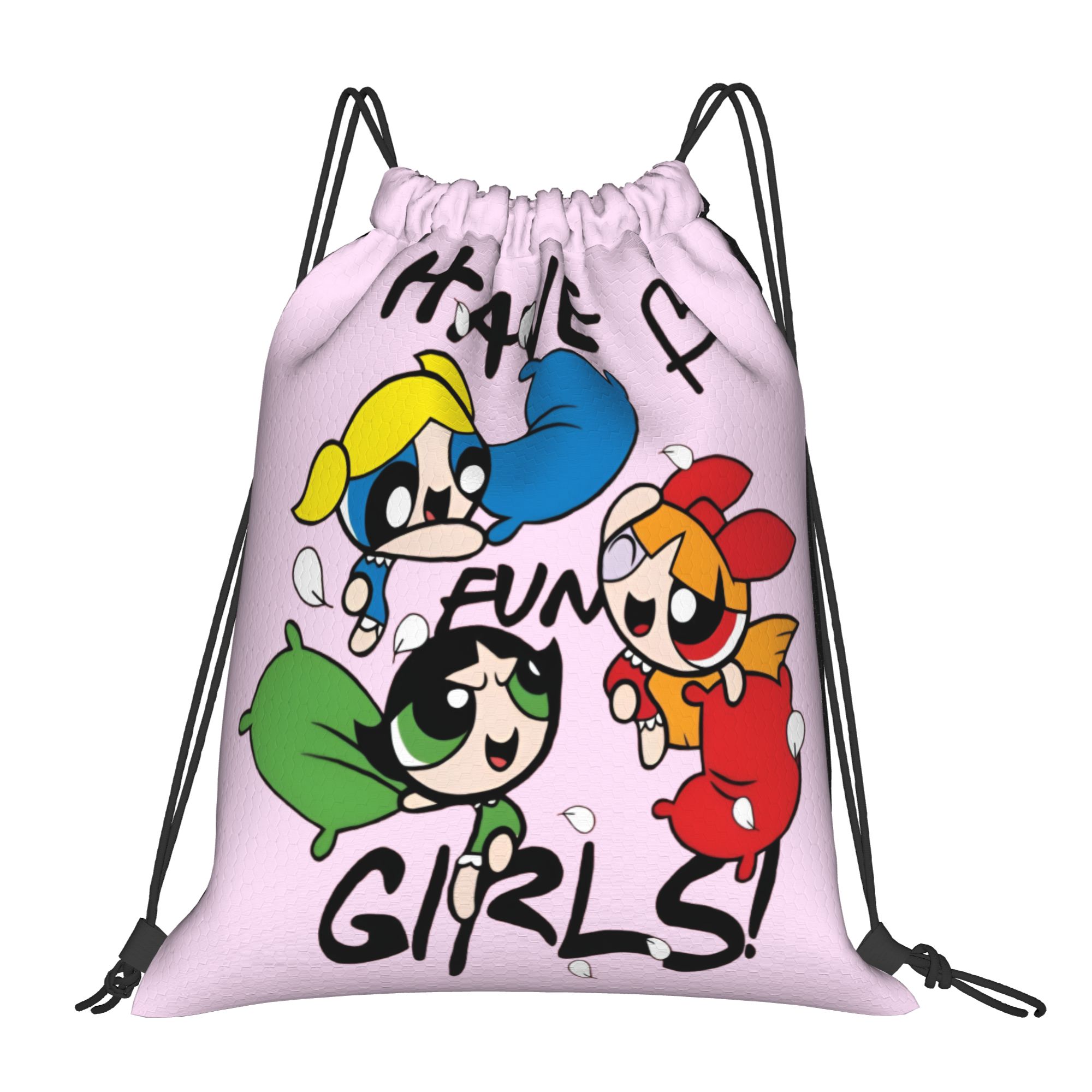 Sacs à Dos à Cordon Personnalisés Poweres Anime Puffes Sacs à Dos Sacs de Sport Gymnastique Sacs Sacs pour Hommes Femmes Légers Fleur de Bouton d'Or Lapin One Size