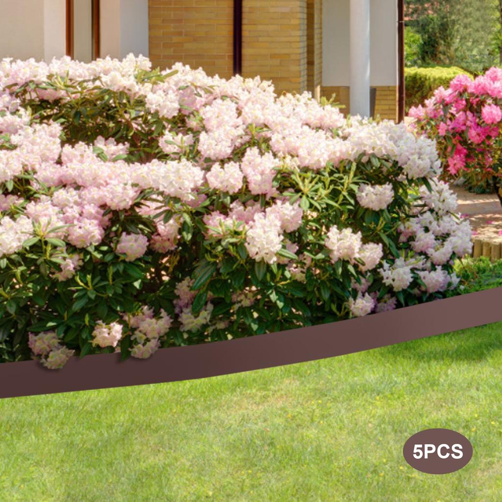 5PCS Steel Lawn Edging, 39 Inch Metal Garden Border, Flexible Landscape Edging for Yard, 5" Tall Lawn Barrier, Steel Yard Edging