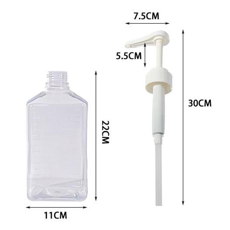 With Hydraulic Pump Nozzle Head Kitchen Honey Jar Container Home 1600Ml Liquid Dispenser With Scale Coffee Syrup Bee Drip Bottle