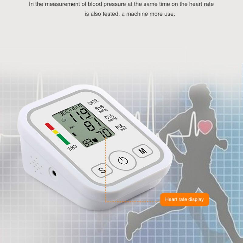 1 Pcs Automatic Digital Upper Arm Blood Pressure Monitor Heart Beat Rate Pulse Meter Tonometer Sphygmomanometers Pulsometer