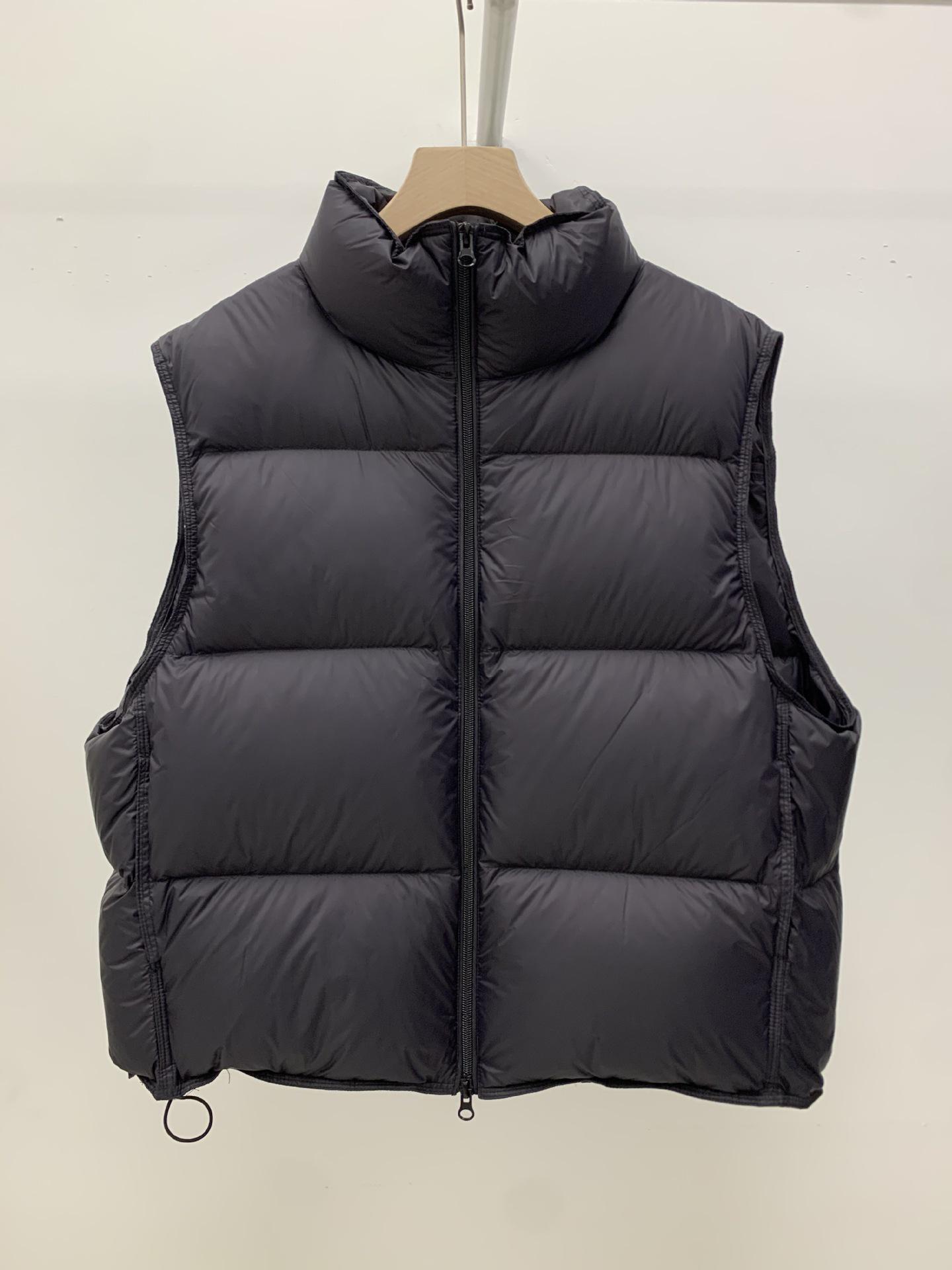 

95% пух білої качки Жіночий жилет без рукавів зі стійкою, Осінь/Зима, Вільний корейський стиль, Потовщений теплий верхній одяг. M (60-75 kg) чорний