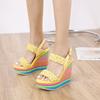 Plus Size 34-43 Shoes for Women Summer 2026 Rainbow Wedge Sandals Open Toe Sandalias Platform High Heel Casual Roman Women Shoes