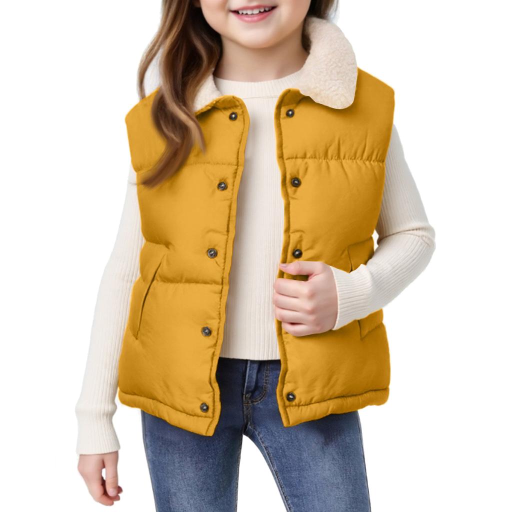 Kids' Stand Collar Vest - Solid Color Sleeveless