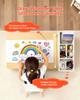 Kids Art Table and Chair Set, Toddler Craft Table with 3 Tiers Storage Cabinet, Wooden Kids Activity Play Desk with 2 Chairs, Art Craft Play Desk for
