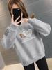 Women's Plus Size Round Neck Loose Slimming Hoodie - Velvet/No Velvet, Fashionable for Spring, Autumn, Winter