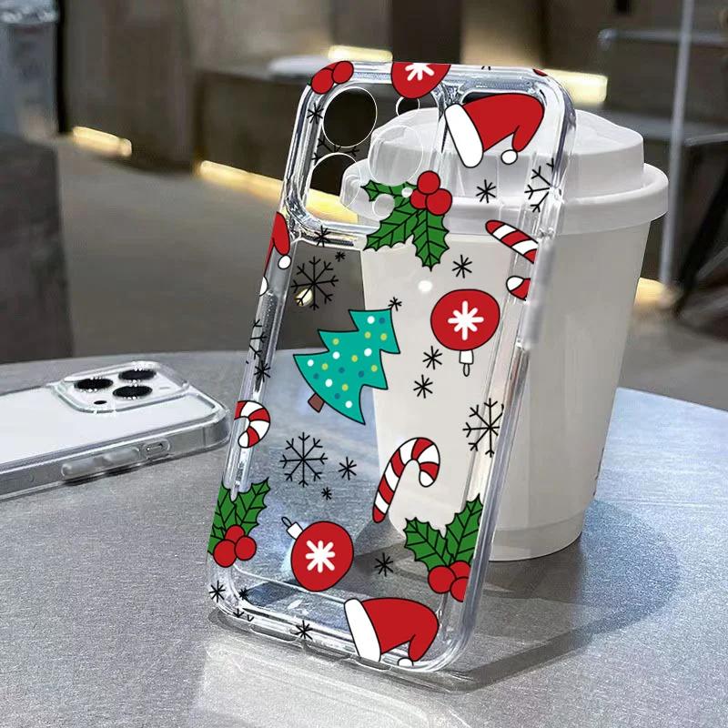 

Case For Xiaomi Mi 14 13 12T 13T 11T Pro 11 Lite 5G NE Poco X6 F6 F5 X5 M6 Pro Luxury Cartoon Christmas Transparent Phone Cover Poco X4 NFC