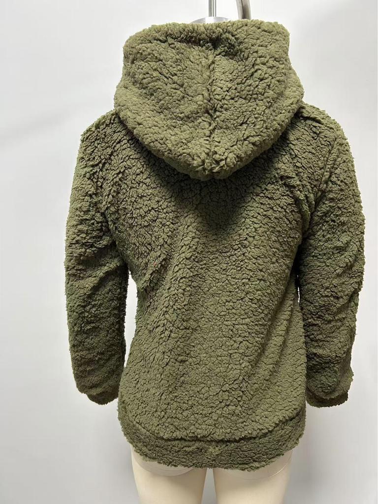 2025 Damen Herbst/Winter Kapuzen-Plüsch-Sweatshirt mit Reißverschluss