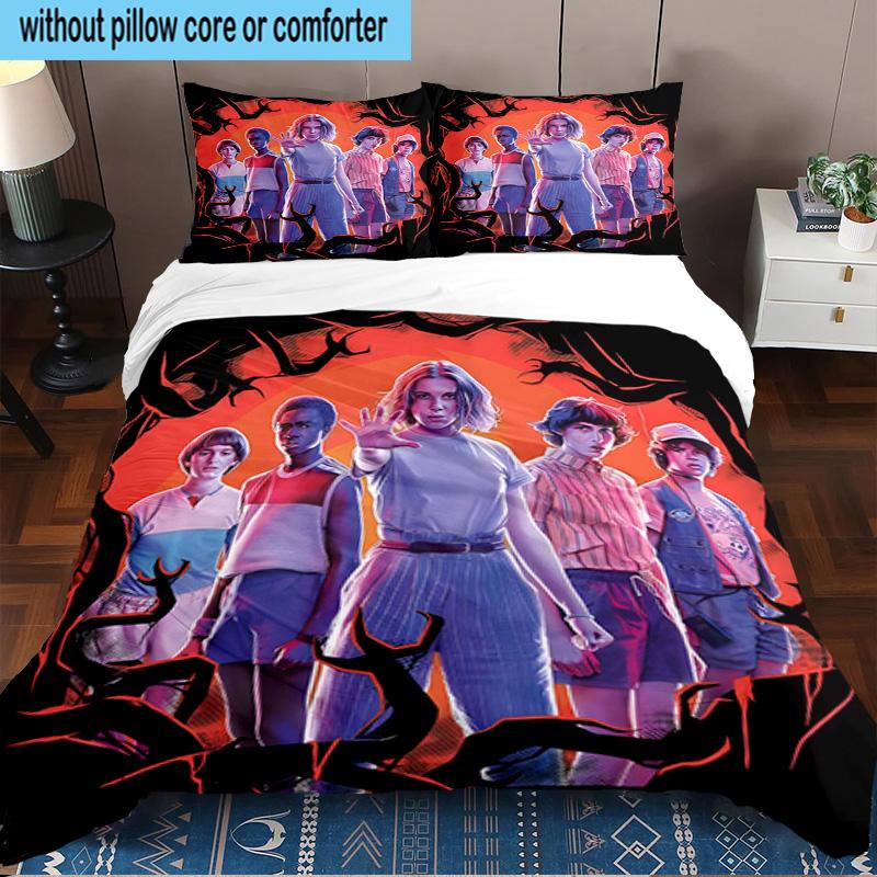 Stranger Eleven Upside Down 3PCS Bedding set,Ideal for1pc Duvet Cover And 2pcs Pillowcases Perfect for Christmas gift,Ideal for Bedroom, Dormitory