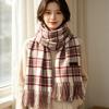 New British Style Plaid Scarf Women's Winter Thickened Shawl Early Autumn Versatile Atmosphere Warm Scarf Looking Thin