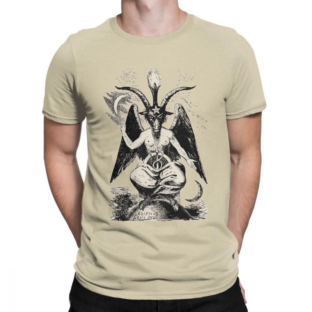Unisex TShirts Baphomet Vintage Cotton Tee Shirt Camiseta Devil Lucifer Demon Teufel T Shirts Harajuku Tops Graphic D Printed