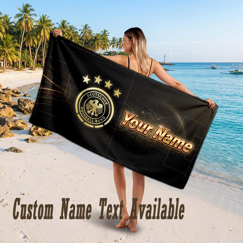 Germany national football team Design Beach Towel Custom Text Large Towel for Beach Vacation