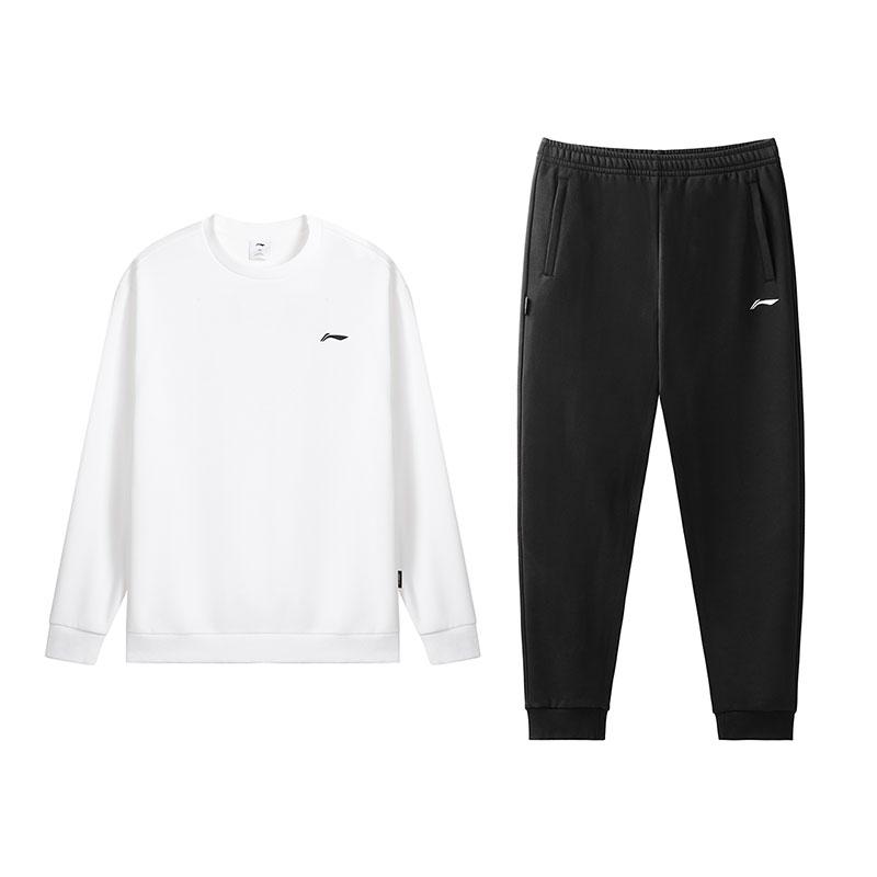 

Li-Ning Fashionable Versatile Loose Fleece Hoodie Comfortable Long Pants Casual Sports Suit Unisex suit AWDVG77-2+AKLVC87-1 3XL