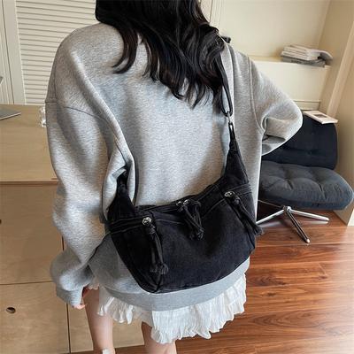 Popular Small Bag Women's New Casual Versatile Denim Messenger Bag One Shoulder Underarm Dumpling Bag