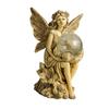 Solar Lamp Fairy Statue Resin Crafts Landscape Lights Decorative Garden Figurine Light for Patio Flowerpot Lawn Pathway Walkway