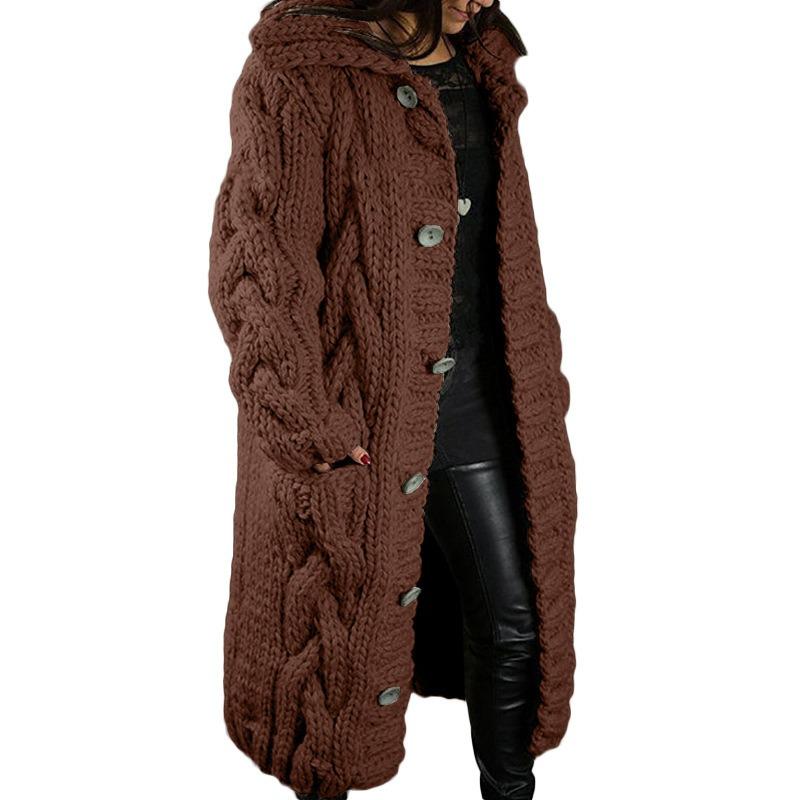 European and American Women's New Cardigan Coat Single Breasted Plus Size Sweater Jacket