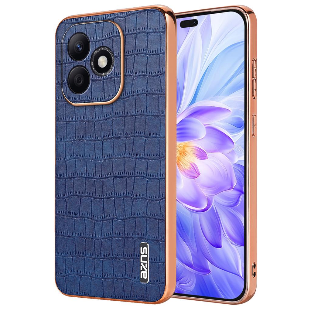AZNS For Honor X60i 5G Case Electroplating Crocodile Texture PU+TPU Phone Cover