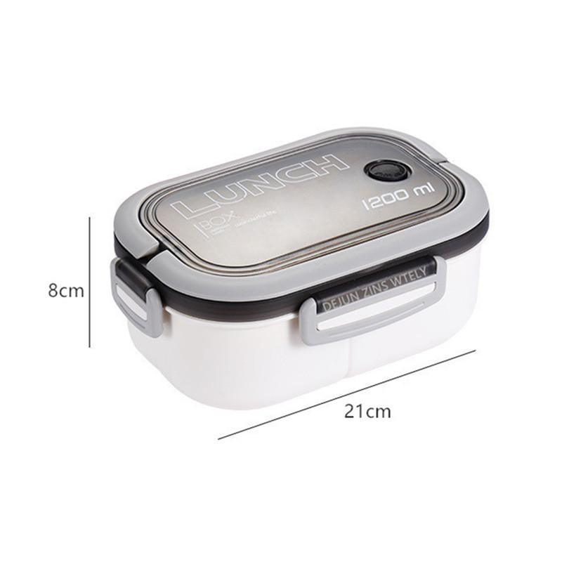 Student Lunch Box Thickened PP Plastic Material Partition Double-deck Bento Lunch Box Can Be Heated By Microwave Oven Lunchbox