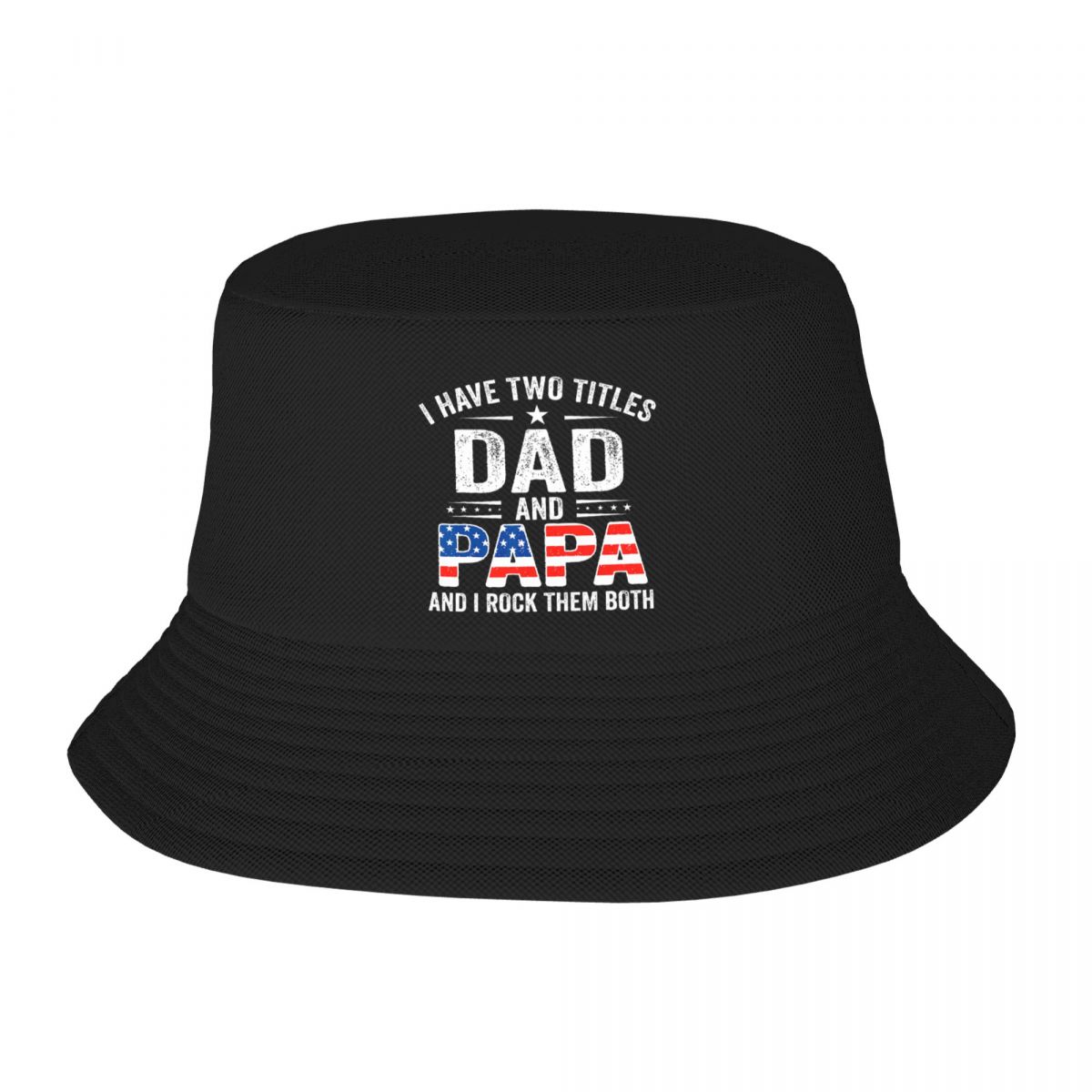 Custom Unisex Retro USA Flag Dad And Papa Bucket Hat Beach Sun Fathers Day Gift Summer Camping Hat