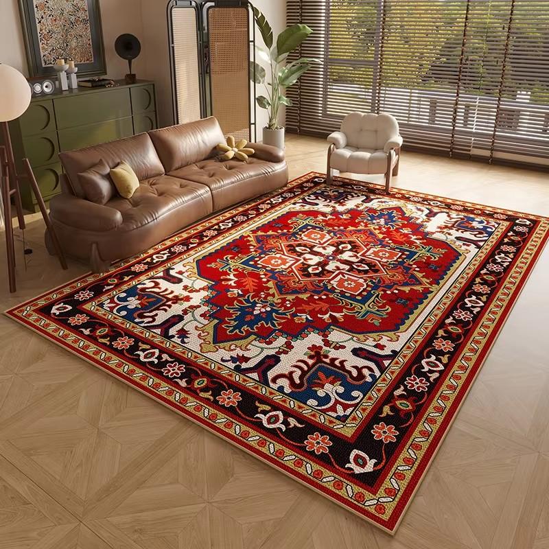 Persian Style Carpets for Living Room Anti-slip Cloakroom Rug American Bedroom Decor Retro Carpet Washable Study Soft Floor Mat