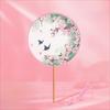 Vintage Chinese Style Round Hand Fan Silk Material Long Handle Ancient Tassel Dance Fan Embroidery Design Wedding Party Fan