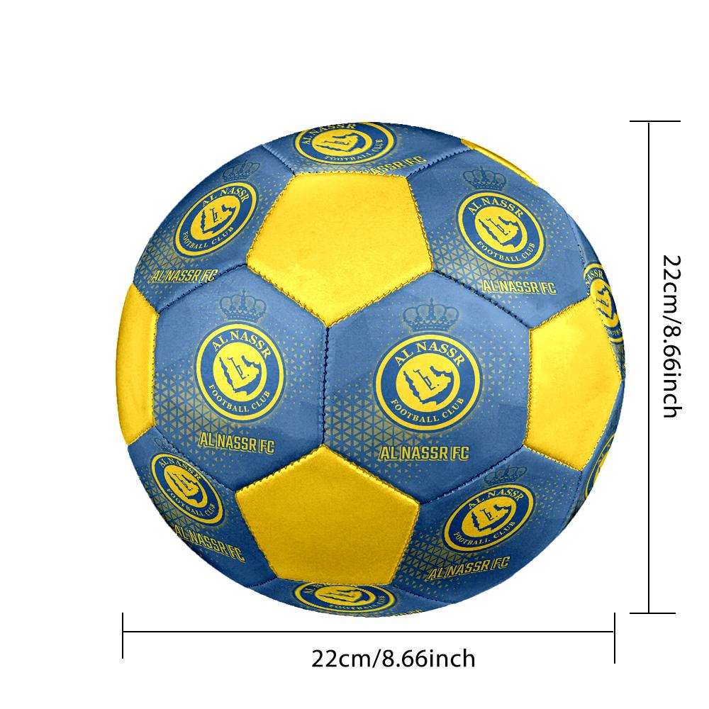 Pallone da Calcio Indoor Al Nassr FC Colorato Per Tutte le Età Taglia 5 Cucito a Macchina PVC Pronto per la Competizione Resistente Alta Rimbalzabilità