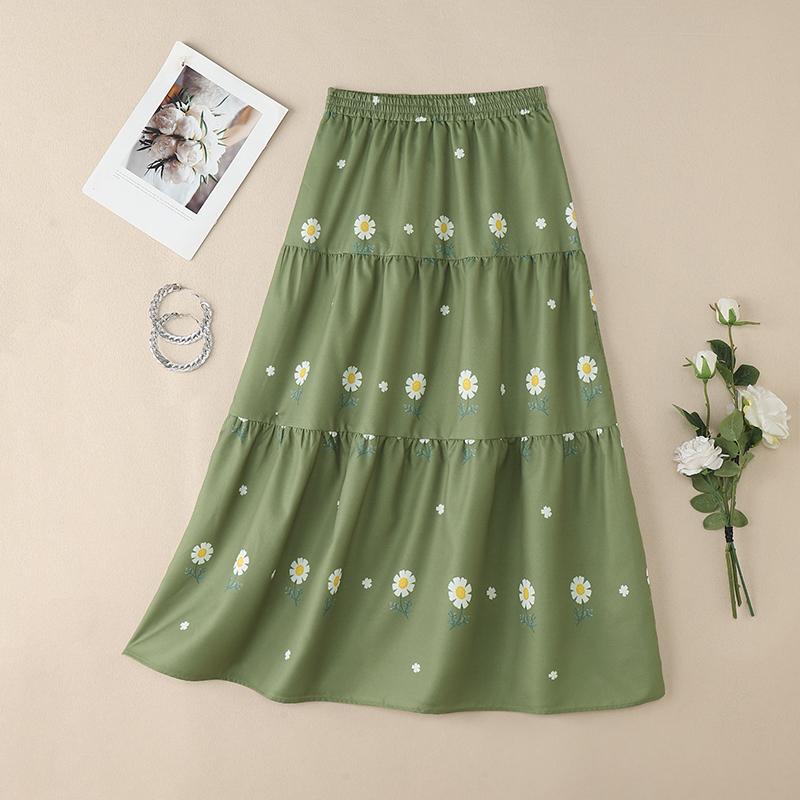 ZANZEA Women Casual Elastic Waist Loose Floral Print Skirts