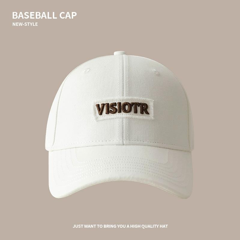 Baseball cap female spring and summer deep-topped wide-brimmed big-headed cap couple Joker tide show face small sun visor.