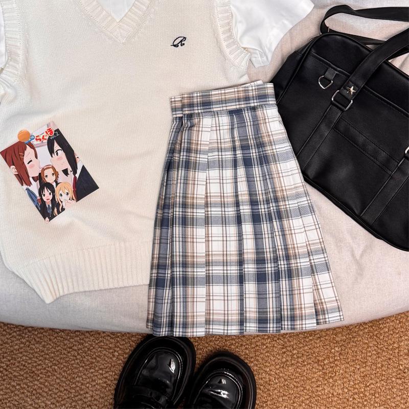 Japanese Style Authentic Pleated Tartan Skirt - School Uniform & Academic Style, Popular Whitening Summer Item