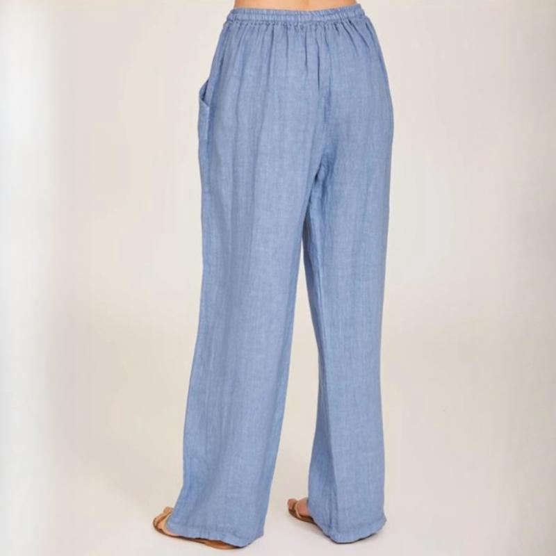 GMXIA Women's Fashion Casual Solid Color Print High Waist Pants & Capris