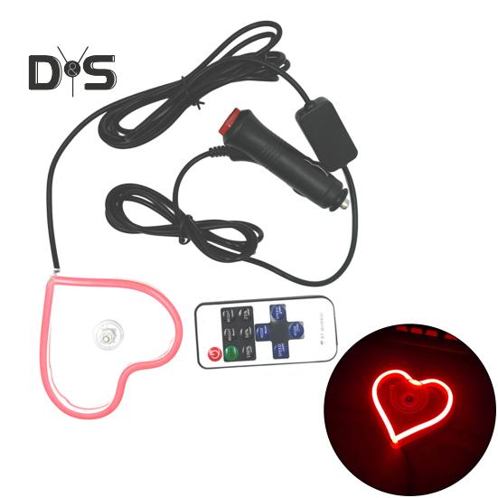 

Светодиодный неоновый светильник в форме сердца, режимы стробоскопической вспышки, суперяркий, простая установка, светодиодный дисплей, вывеска, автомобильное освещение, аксессуары