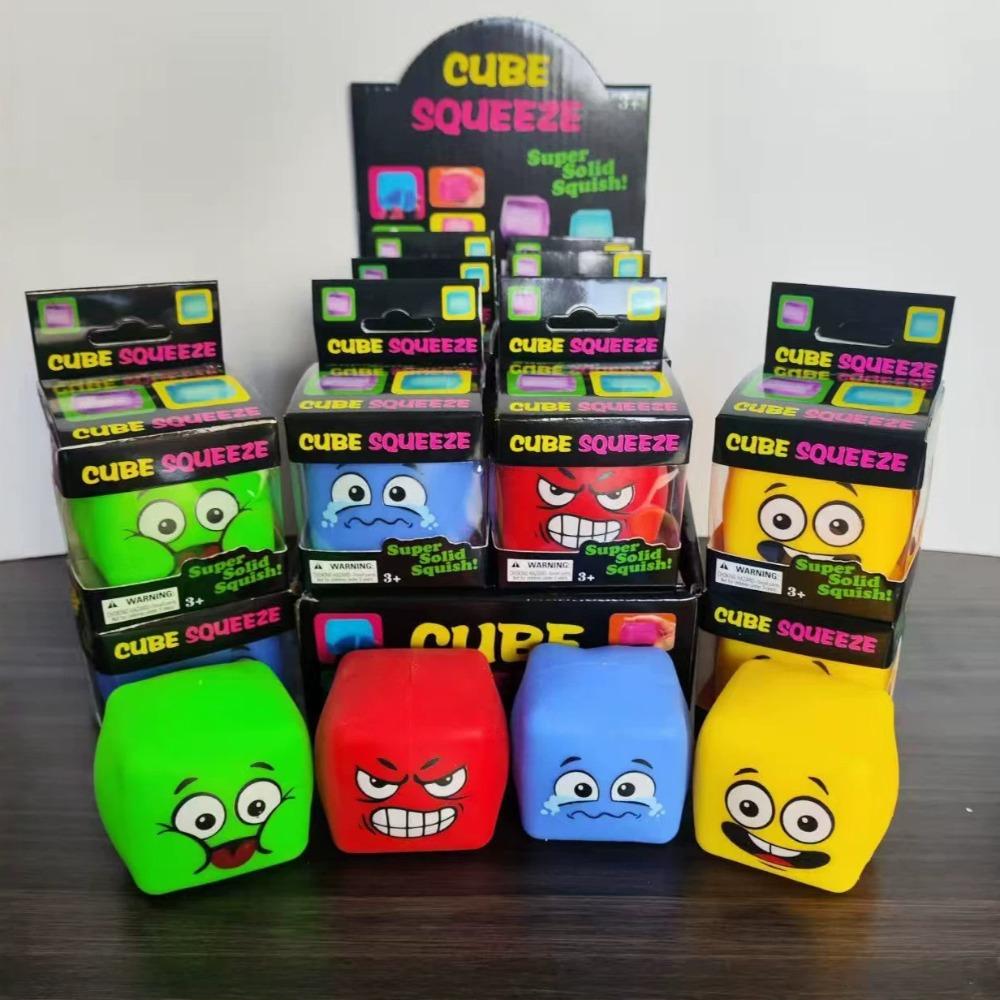Smiley Gezicht Vormbare Kubus Squishy Zacht Langzame Terugslag Knijp Accessoire Voor Dagelijkse Bureau Stressverlichting