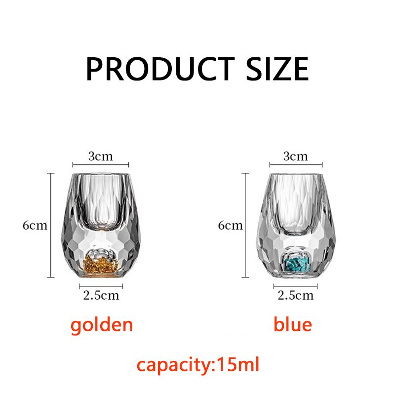 6pcs 15ml Liquor Crystal Glasses Set Vodka Shot Glass Wine Glasses Whiskey Spirits Sake Soju Brandy Tea Cup Diamond Cutting