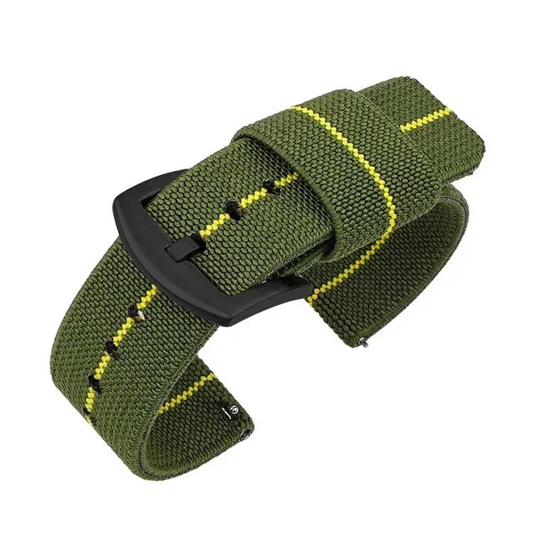 18mm 20mm 22mm 24mm Nylon Watch Band for Seiko Army Military Woven Elastic Strap Quick Release Wristband Men's Sport Watch Bands