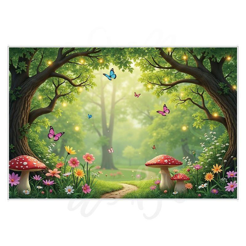 Spring Green Forest Photography Backdrop Fairy Princess Pet Landscaping Photo Backdrop