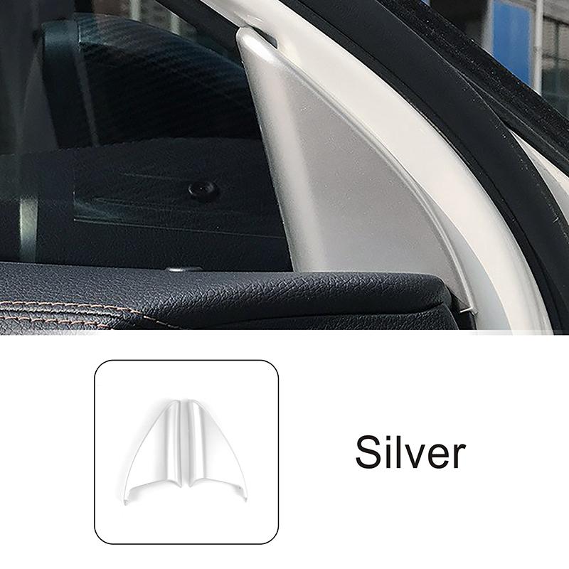 

Car Window A-pillar Panel Triangle Cover Carbon Fiber Color Trim For Mercedes Benz A Class W177 - Interior Accessories серебряный